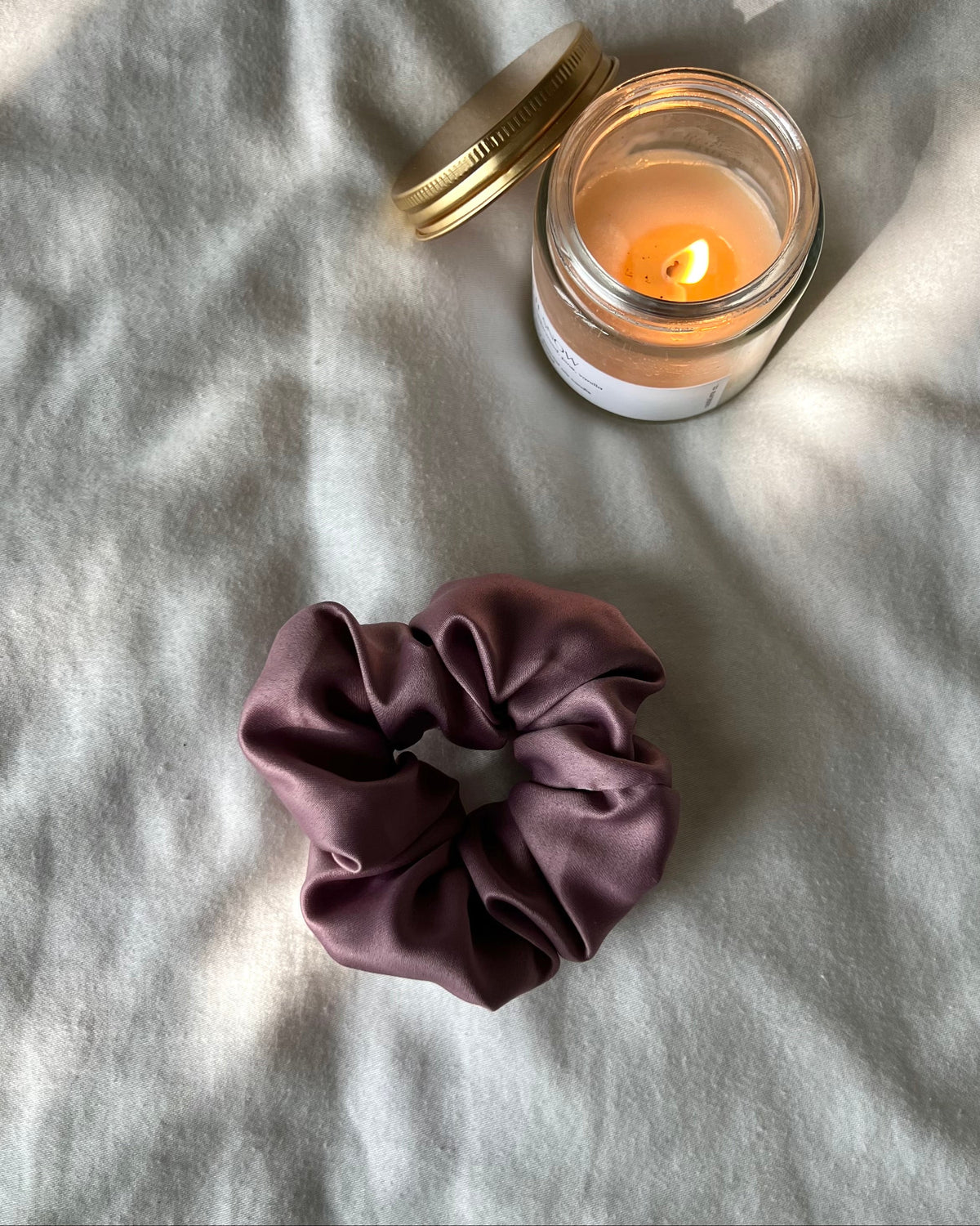 luxe silk scrunchie - midnight mauve