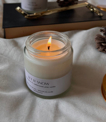 let it snow scented candle
