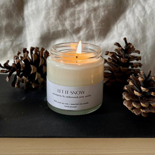 let it snow scented candle