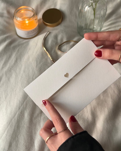 heart + ribbon envelope (sheer burgundy)