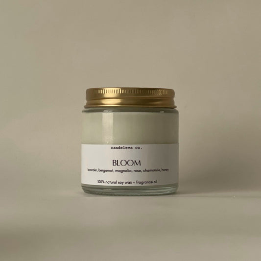 bloom scented candle (glass jar)